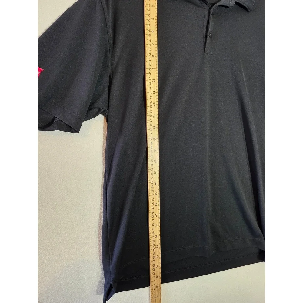 Nike Golf Mens Dri-FIT Black Polo Shirt Short Sleeve GAF Logo Large